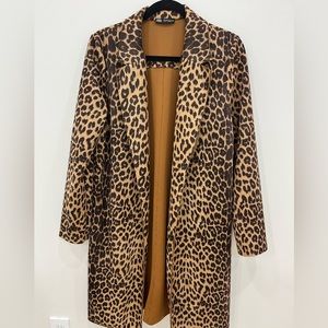 Zara Long blazer cheetah pattern (black and brown) size medium 
38” length